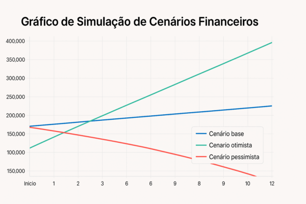 Gráfico de Simulação de Cenários Financeiros
